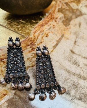 Ethnic Oxidized German Silver earrings