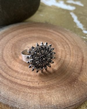 Ethnic Oxidized German Silver ring