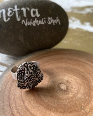 Ethnic Oxidized German Silver ring