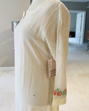 Bright Beige Kurta Top with embroidery details Size 44 (XXL)