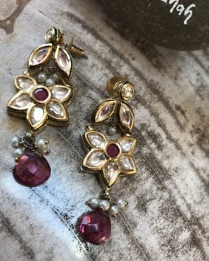 Traditional Kundan semi precious Earrings