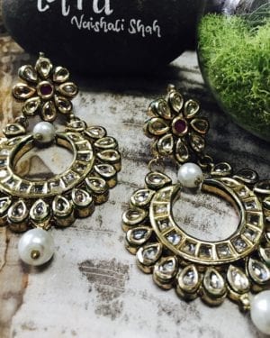 Traditional Kundan semi precious Earrings