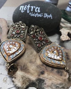 Traditional Jadau semi precious Earrings
