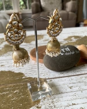Traditional kundan stones jhumka Earrings