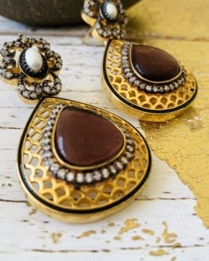 Contemporary brown stones Earrings