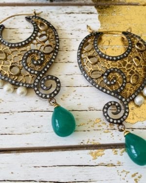 Contemporary semi precious stone earrings