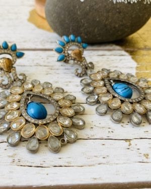 Contemporary Turquoise stones Earrings