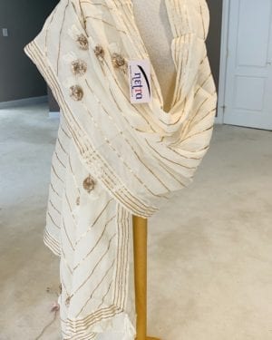 Beautiful Gota Dupatta in off white color with beautiful gota border on the edges.