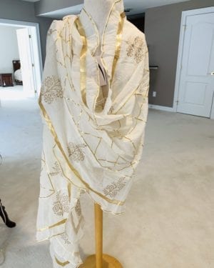 Beautiful Gota Dupatta in off white color with beautiful ruffle gota border on the edges.