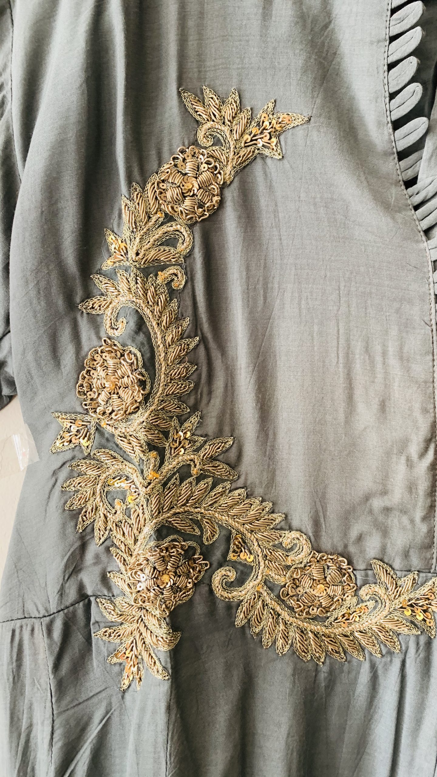 Beautiful machine embroidery work long maxi dress Size 46- 3XL ...
