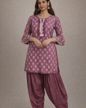 Beautiful gota work bell sleeve Kurta and dhoti style bottom Size 38 (M)