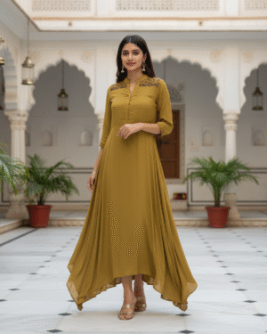 Embellished Asymmetric Long Outfit Size Large 40