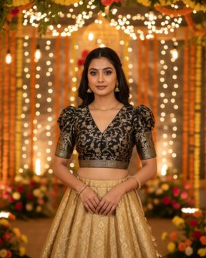 Puff sleeves brocade saree blouse Size 38-40