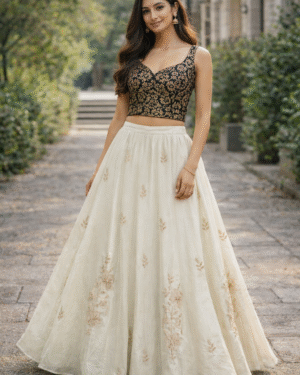 Chanderi Gota Embroidered skirt