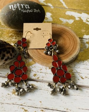 Ethnic statement German Silver earrings