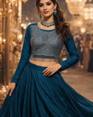 Beautiful two pc crop top and skirt set Size L 40