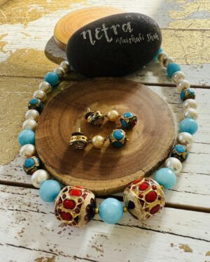 Traditional Jadau semi precious Necklace set
