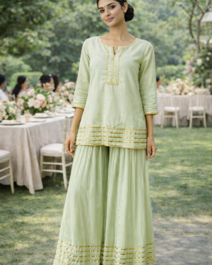 Beautiful gota work Kurta and sharara set Size 40 (L)