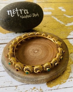 Polki stone gold bangle bracelet size 2.6