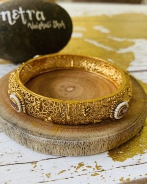 Polki stone gold bangle bracelet size 2.6