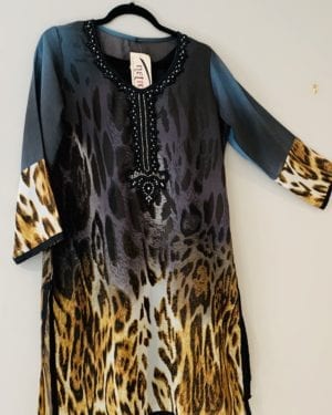 Printed embroidered short Kurta Top  Size 42 (XL)