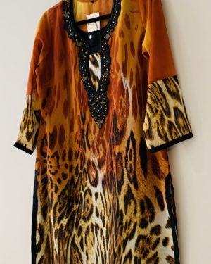 Printed embroidered short Kurta Top  Size 42 (XL)