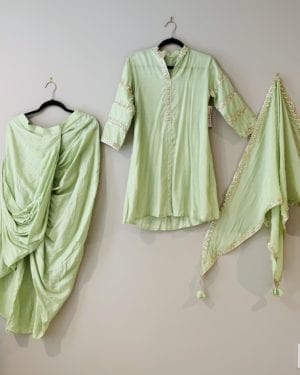 Adhya Mint Kurta, dhoti skirt, and dupatta set  Size 40 (L)