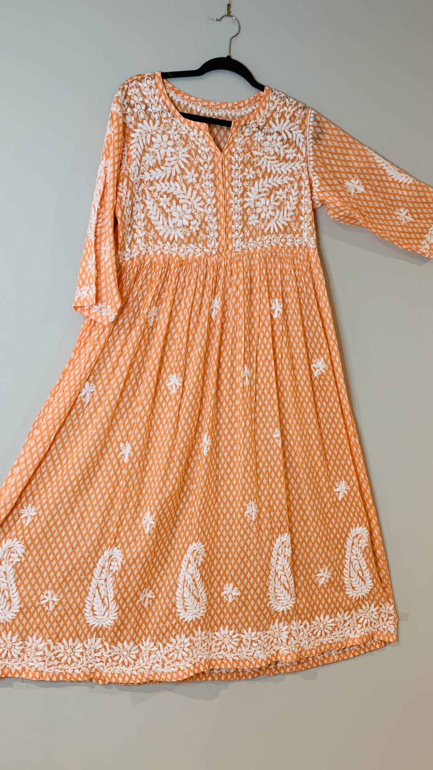 Beautiful Lucknowi Maxi dress Size XL 42 - NetraDesignSolutions