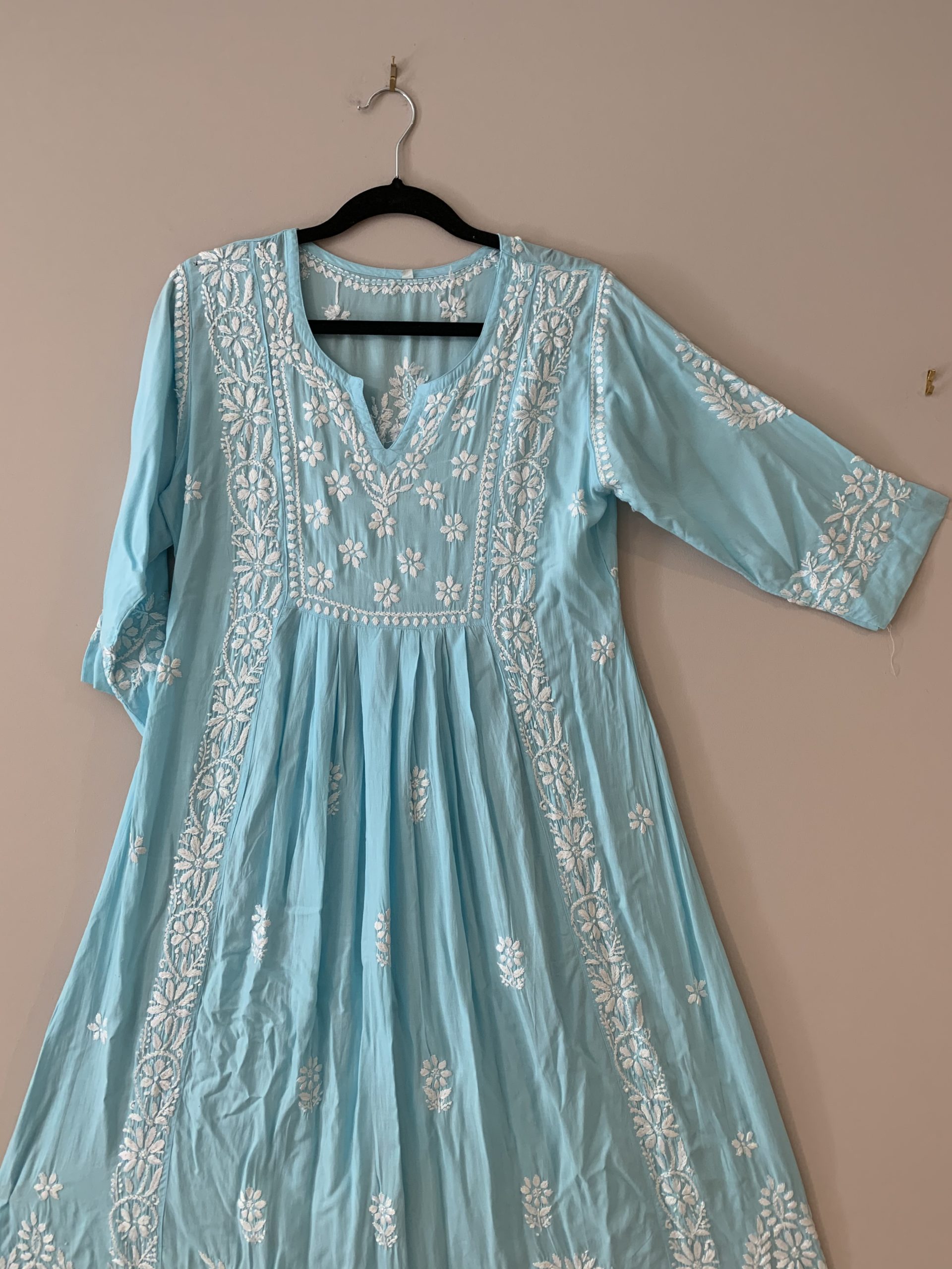 Beautiful Lucknowi Maxi dress Size Large 40 - NetraDesignSolutions