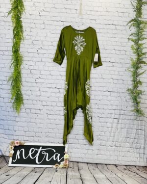 Assymetric hem machine embroidery long maxi dress  Size 42 - XL