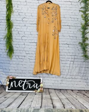 Beautiful mirror embroidery work long maxi dress Size 44 2XL