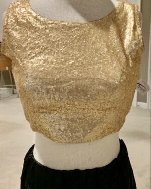 Gold sequence saree blouse Size 38-42