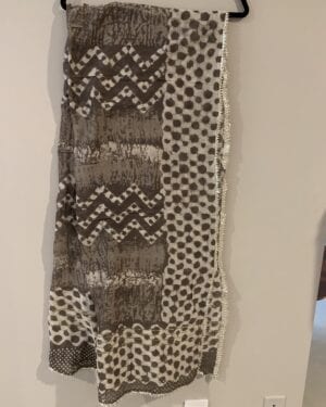 Sustainable Shibori Organic Cotton Linen Full Length Scarf