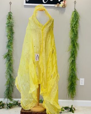 Ruffle  Silk Satin Gota Dupatta