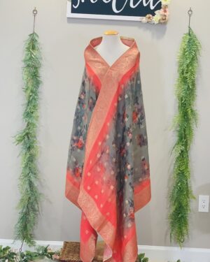 Soft and Elegant Pure Banarsi Floral Dupatta
