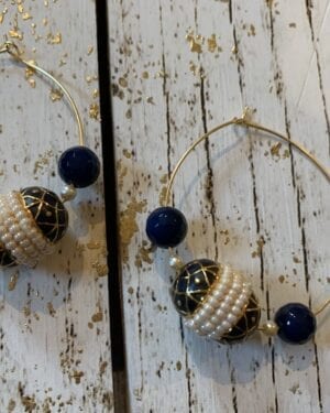 Contemporary jadau Kundan semi precious Hoop Earrings