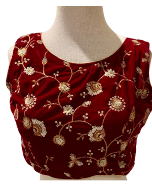 Velvet embroidered saree blouse Size 38-42