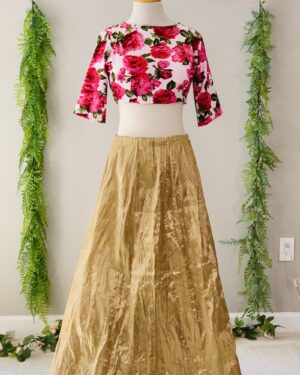 Printed linen saree blouse Size 38-42