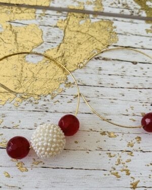 Contemporary jadau Kundan semi precious Hoop Earrings