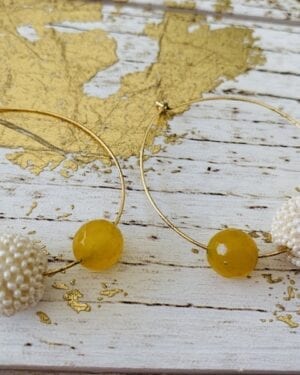 Contemporary jadau Kundan semi precious Hoop Earrings