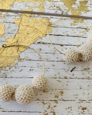 Contemporary jadau Kundan semi precious Hoop Earrings