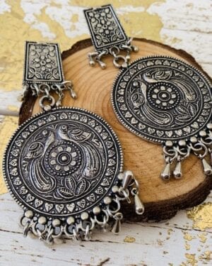 Ethnic Oxidized German Silver earrings