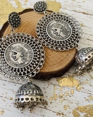 Ethnic Oxidized German Silver earrings