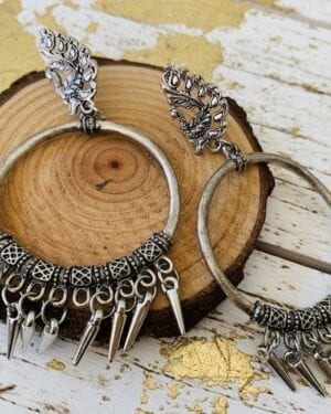 Ethnic Oxidized German Silver earrings