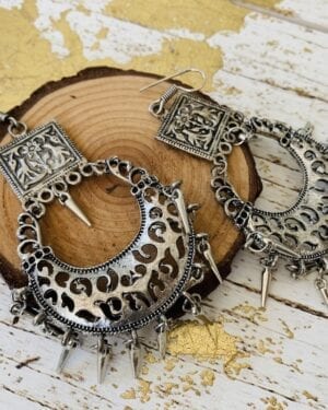 Ethnic Oxidized German Silver earrings