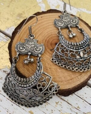 Ethnic Oxidized German Silver earrings