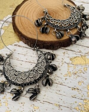 Ethnic Oxidized German Silver earrings