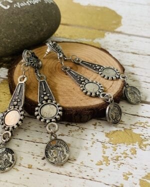 Ethnic Oxidized German Silver earrings
