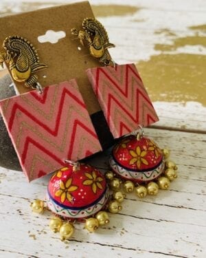 Handmade sustainable fabric German Silver earrings
