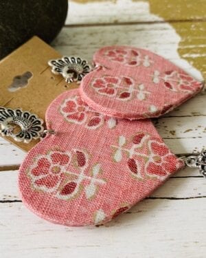 Handmade sustainable fabric German Silver earrings